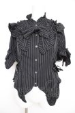 画像1: Chalmiere / ストライプリボンブラウス M 黒 Y-26-02-21-011-LO-BL-SZ-ZY (1)