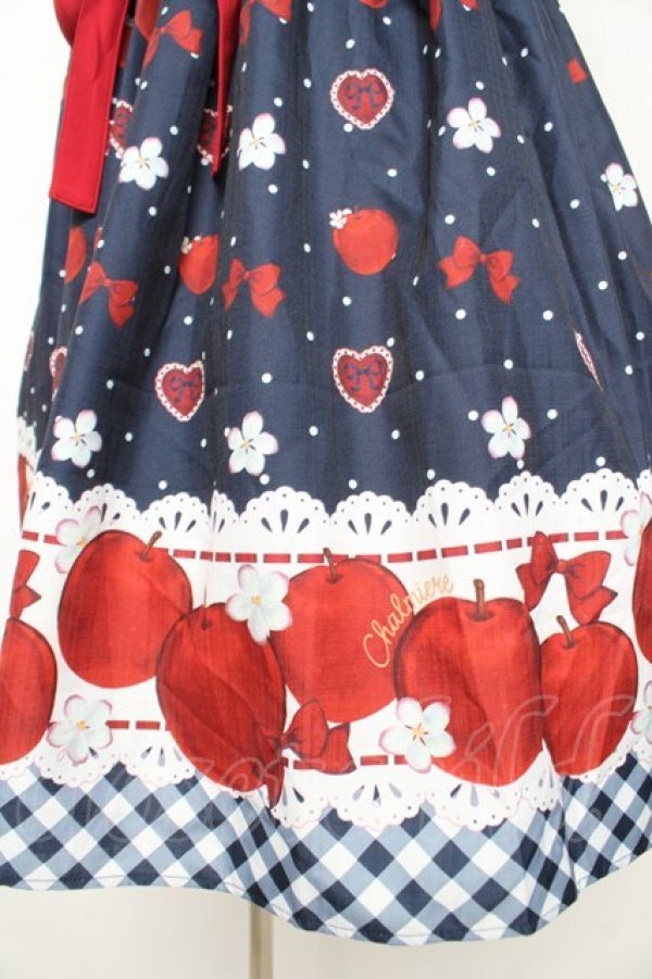 画像4: Chalmiere / スウィーティアップルワンピース  ネイビー Y-26-02-21-128-LO-OP-SZ-ZY (4)