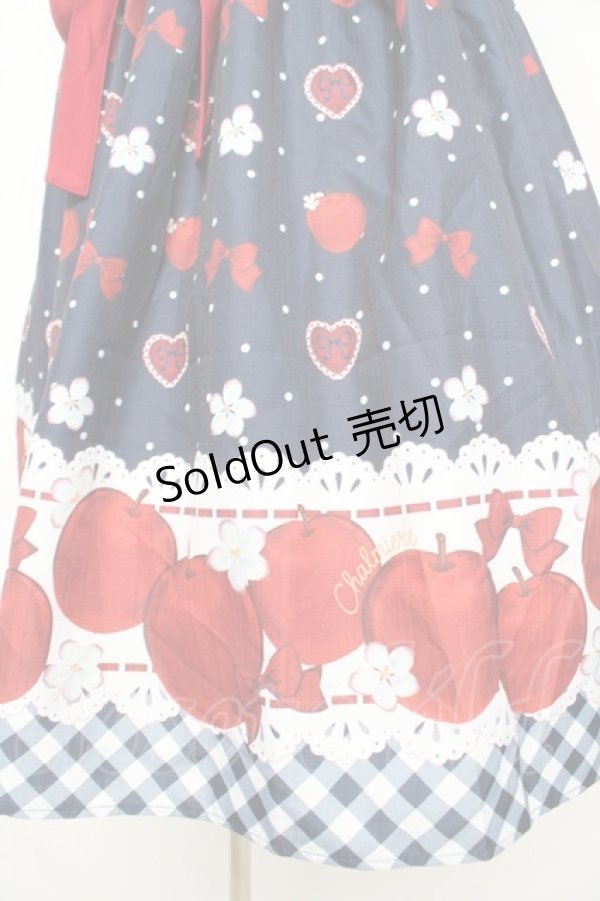 画像4: Chalmiere / スウィーティアップルワンピース  ネイビー Y-26-02-21-128-LO-OP-SZ-ZY (4)