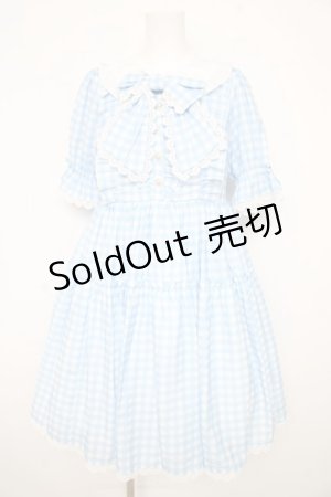 画像: axes femme kawaii / ギンガムチェック柄ワンピース M サックス Y-26-02-21-129-AX-OP-SZ-ZY