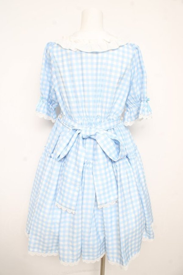 画像2: axes femme kawaii / ギンガムチェック柄ワンピース M サックス Y-26-02-21-129-AX-OP-SZ-ZY (2)