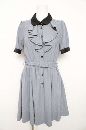 画像: Secret Honey / ラッフルフリル半袖シャツワンピース 2 グレー Y-26-02-21-132-CA-OP-SZ-ZY