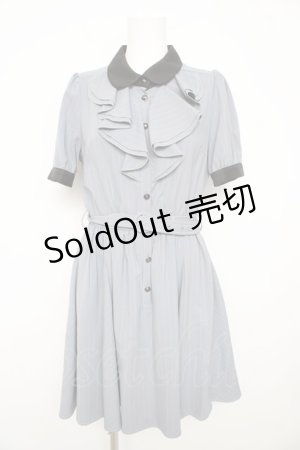 画像: Secret Honey / ラッフルフリル半袖シャツワンピース 2 グレー Y-26-02-21-132-CA-OP-SZ-ZY