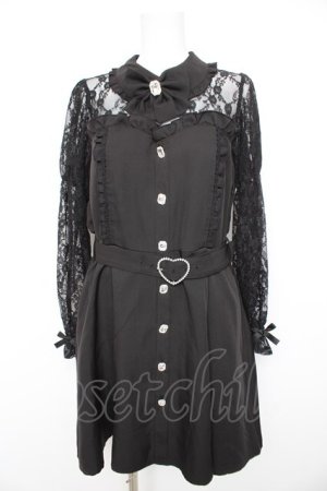 画像: DearMyLove / レースドッキングビスチェワンピ M 黒 Y-26-02-21-134-EL-OP-SZ-ZY