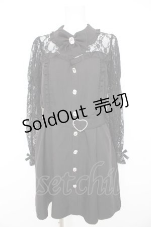 画像: DearMyLove / レースドッキングビスチェワンピ M 黒 Y-26-02-21-134-EL-OP-SZ-ZS