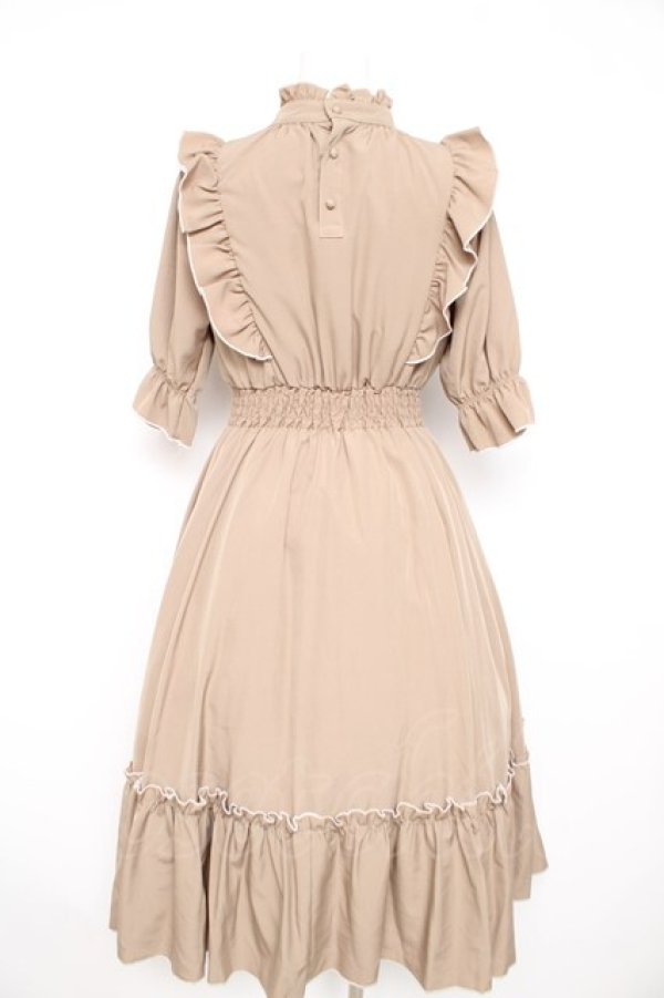 画像2: m petit by misako / NINA'SコラボAMハイショクメローワンピース S 中茶 Y-26-02-21-136-LO-OP-SZ-ZY (2)