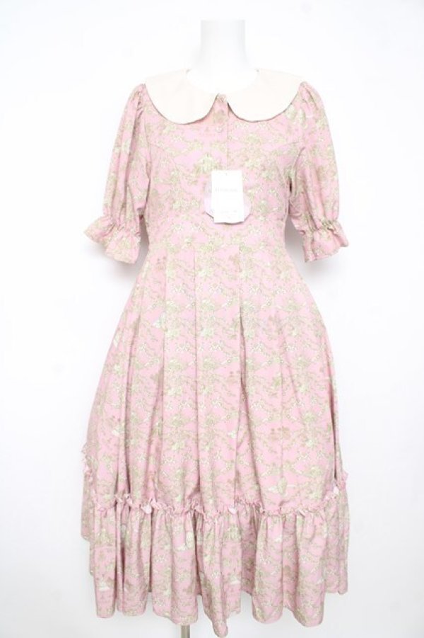 画像1: m petit by misako / NINA’Sコラボトワルドジュイワンピース S 中桃 Y-26-02-21-138-LO-OP-SZ-ZY (1)