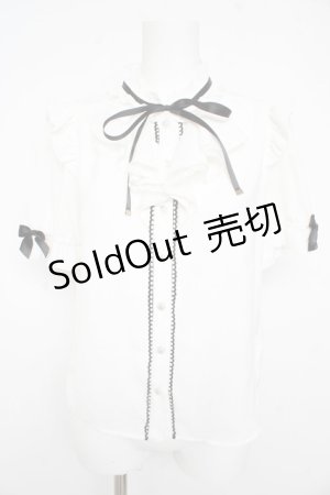 画像: Secret Honey / ラッフルフリル半袖ブラウス 2 白 Y-26-02-21-012-CA-BL-SZ-ZY