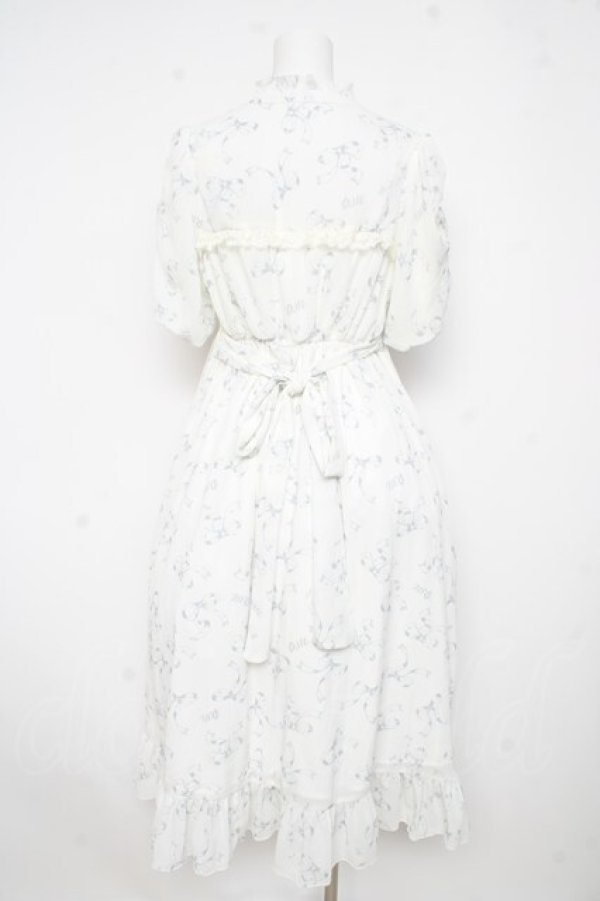 画像2: DearMyLove / 上品胸開きフリルワンピース M 白 Y-26-02-21-145-EL-OP-SZ-ZY (2)