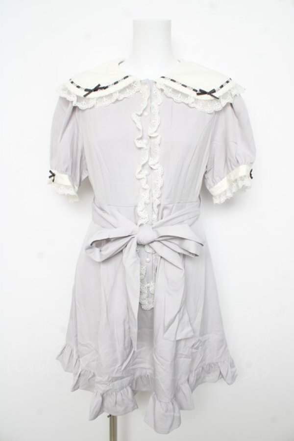 画像1: DearMyLove / フリルメイドワンピース L サックス Y-26-02-21-146-EL-OP-SZ-ZY (1)