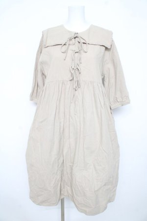 画像: merry jenny / セーラーリボンワンピース F ベージュ Y-26-02-21-148-LO-OP-SZ-ZY