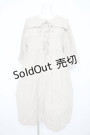 画像: merry jenny / セーラーリボンワンピース F ベージュ Y-26-02-21-148-LO-OP-SZ-ZS