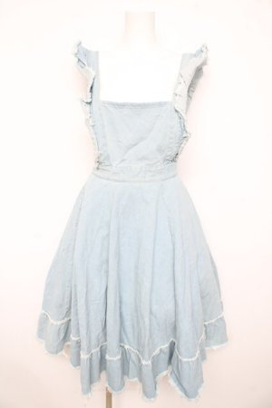 画像: merry jenny / フリルデニムオーバーオールワンピース F アイスブルー Y-26-02-21-149-LO-OP-SZ-ZY