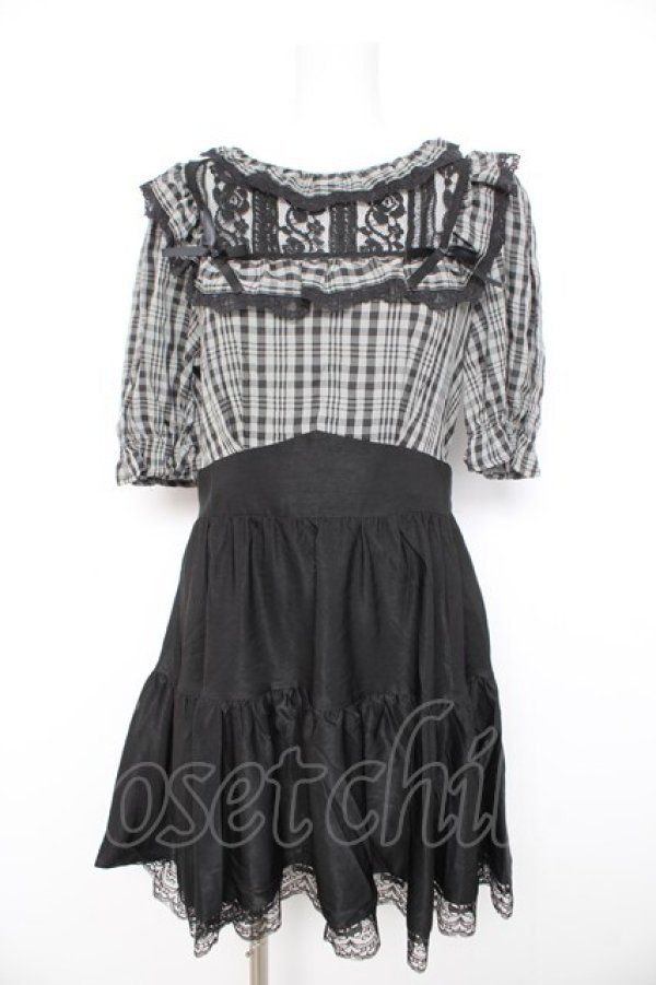 画像1: DARK IN LOVE / Eloise DRESS L グレー×黒 Y-26-02-21-150-PU-OP-SZ-ZY (1)
