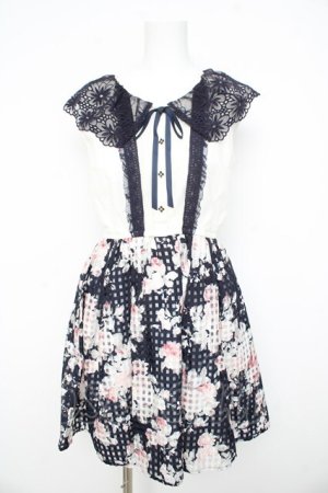 画像: LIZ LISA / シースルーギンガムノースリーブワンピース 0 紺 Y-26-02-21-152-LO-OP-SZ-ZY