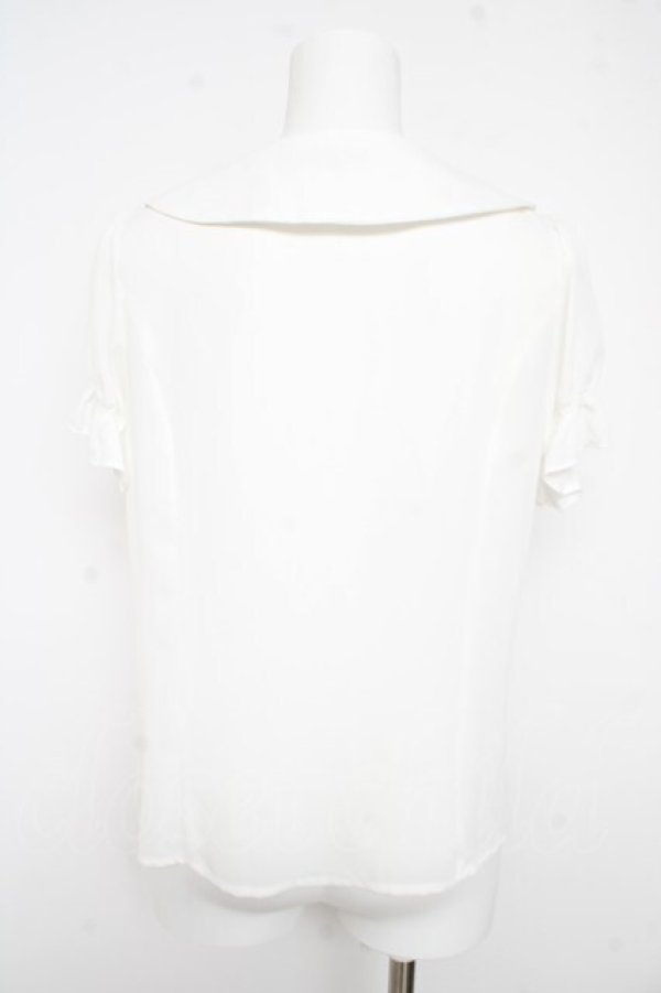 画像2: Ank Rouge / はしごレース配色ブラウス M 白 Y-26-02-21-013-CA-BL-SZ-ZY (2)