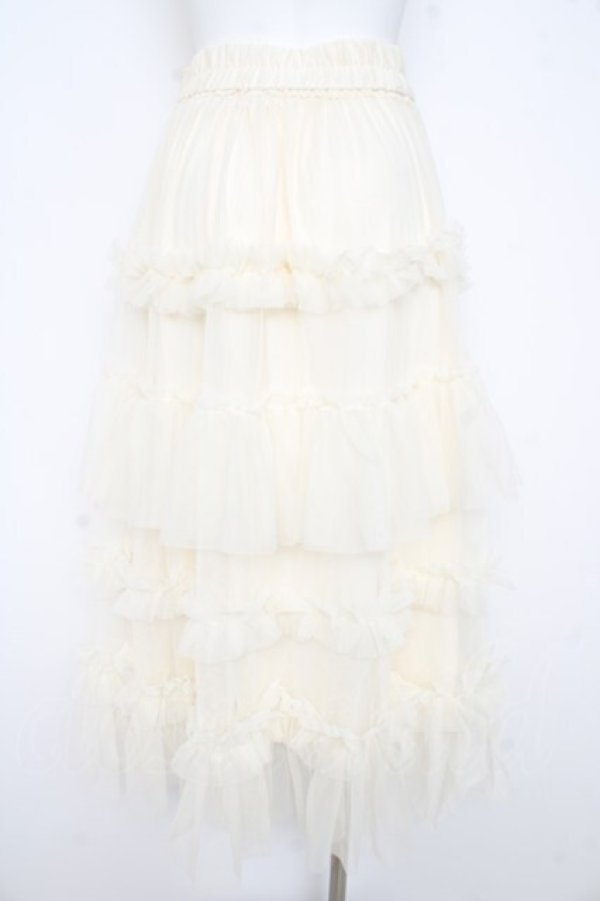 画像2: axes femme / フリルチュールティアードスカート F 生成り Y-26-02-21-155-AX-SK-SZ-ZY (2)