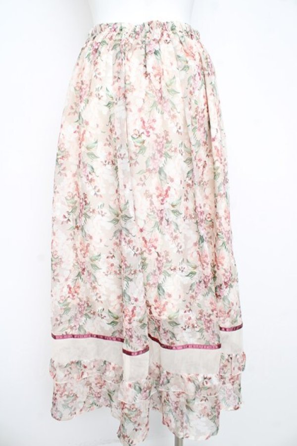 画像2: axes femme / フラワープリントスカート  ピンク Y-26-02-21-161-AX-SK-SZ-ZY (2)