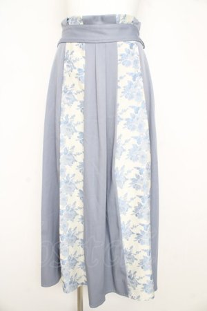 画像: axes femme / ローズベルト付きジャカードスカート  ブルー Y-26-02-21-164-AX-SK-SZ-ZY