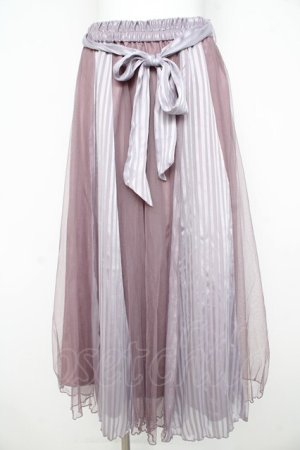 画像: axes femme / ストライプサテンチュールスカート M ラベンダー Y-26-02-21-167-AX-SK-SZ-ZY