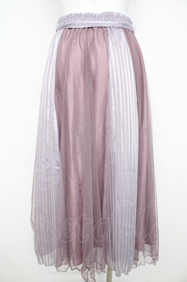 画像2: axes femme / ストライプサテンチュールスカート M ラベンダー Y-26-02-21-167-AX-SK-SZ-ZY (2)