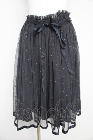 画像: F i.n.t / スターチュールギャザースカート F ダークネイビー Y-26-02-21-168-CA-SK-SZ-ZY