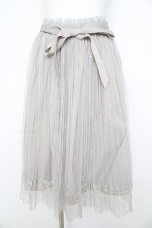 画像: an another angelus / レース使いチュールプリーツスカート F グレー Y-26-02-21-169-CA-SK-SZ-ZY