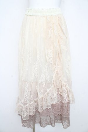 画像: axes femme / グラデレースフリルスカート  生成り Y-26-02-21-170-AX-SK-SZ-ZY