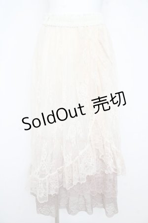 画像: axes femme / グラデレースフリルスカート  生成り Y-26-02-21-170-AX-SK-SZ-ZY
