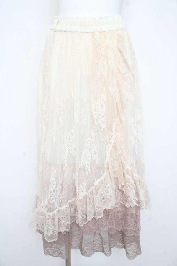 画像1: axes femme / グラデレースフリルスカート  生成り Y-26-02-21-170-AX-SK-SZ-ZY (1)