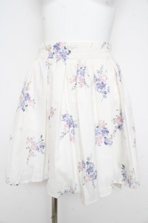 画像: evelyn / フラワースカート M 白 Y-26-02-21-171-LO-SK-SZ-ZY