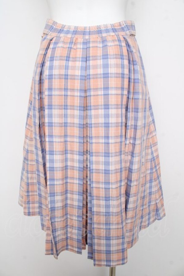画像2: Fi.n.t / パステルチェックプリーツスカート F ピンク×サックス Y-26-02-21-172-CA-SK-SZ-ZY (2)