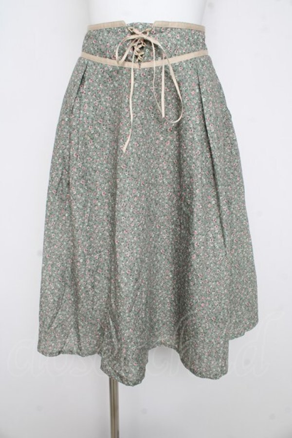 画像1: F i.n.t / フロントレースアップミニスカート F グリーン Y-26-02-21-174-CA-SK-SZ-ZY (1)