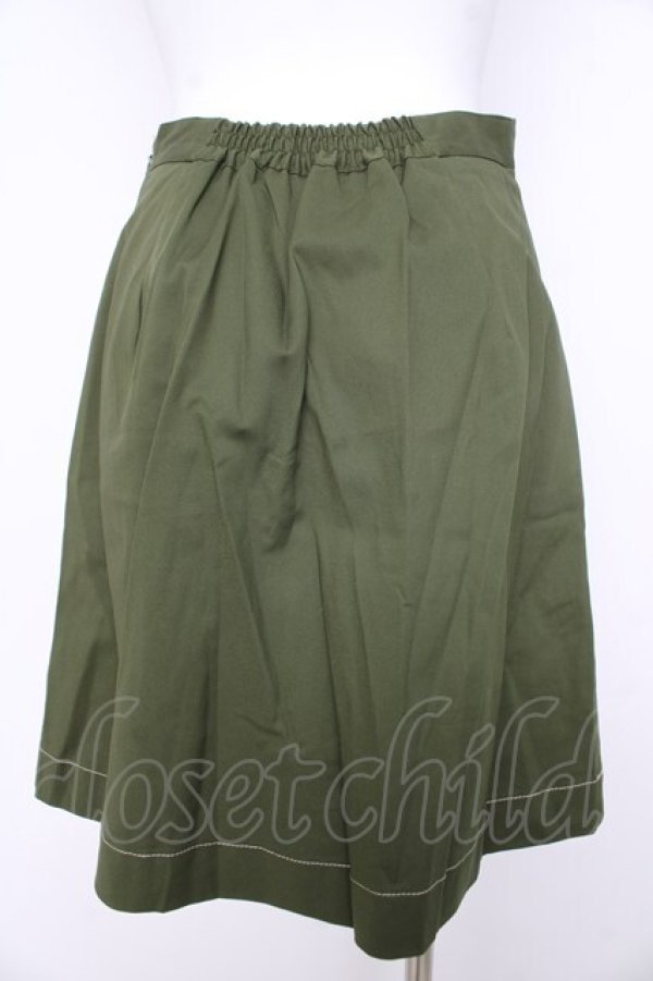 画像2: F i.n.t / フロントレースアップ小花柄フレアースカート F グリーン Y-26-02-21-175-CA-SK-SZ-ZY (2)