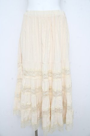 画像: an another angelus / レース切替ティアードロングスカート F アイボリー Y-26-02-21-176-CA-SK-SZ-ZY