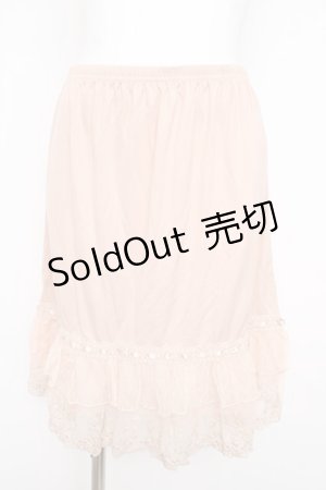 画像: axes femme / はしごレース使いペチスカート M 淡ピンク Y-26-02-21-181-AX-SK-SZ-ZS