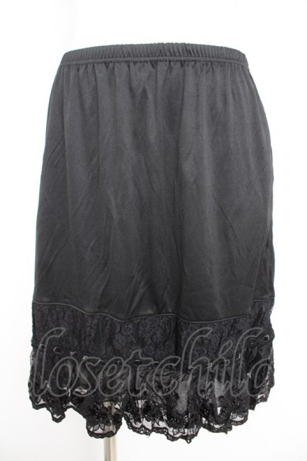 画像1: axes femme / バラ刺繍ペチスカート M 黒 Y-26-02-21-182-AX-SK-SZ-ZY (1)