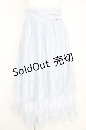 画像: axes femme / ボリュームフリルレーススカート  サックス Y-26-02-21-184-AX-SK-SZ-ZY