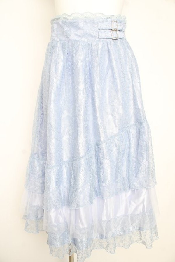 画像1: axes femme / ボリュームフリルレーススカート  サックス Y-26-02-21-184-AX-SK-SZ-ZY (1)