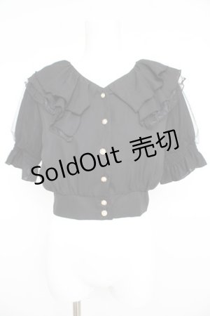 画像: axes femme POETIQUE / フリルデザインクロップドブラウス M 黒 Y-26-02-21-016-AX-BL-SZ-ZS