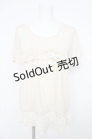 画像: axes femme / チュール切替ラメドットプルオーバー M 生成り Y-26-02-21-021-AX-TO-SZ-ZY