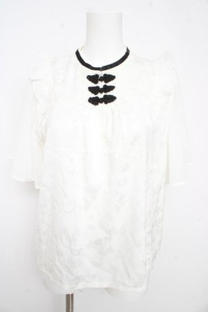 画像: axes femme / ジャカードチャイナブラウス  白 Y-26-02-21-030-AX-BL-SZ-ZY