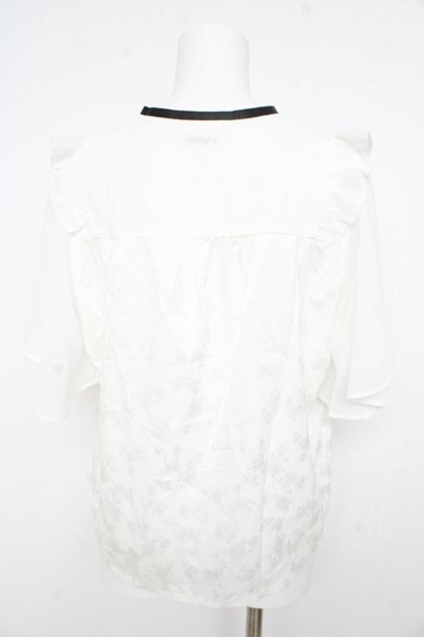 画像2: axes femme / ジャカードチャイナブラウス  白 Y-26-02-21-030-AX-BL-SZ-ZY (2)