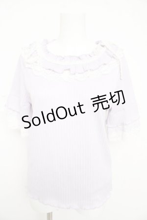 画像: axes femme / フリル×レースリボンプルオーバー  ラベンダー Y-26-02-21-032-AX-TO-SZ-ZY