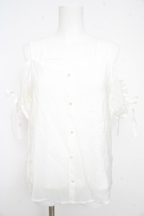 画像1: axes femme POETIQUE / 【タグ付き】レイヤードデザインシアーブラウス  白 Y-26-02-21-036-AX-BL-SZ-ZY (1)