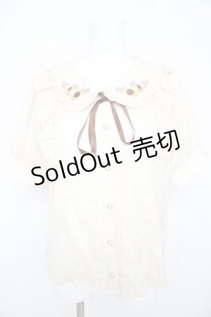 画像: axes femme POETIQUE / ヒマワリブーケ刺繍ブラウス  生成り Y-26-02-21-037-AX-BL-SZ-ZY