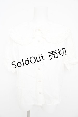 画像: axes femme kawaii / 半袖丸襟コットンブラウス  白 Y-26-02-21-038-AX-BL-SZ-ZY