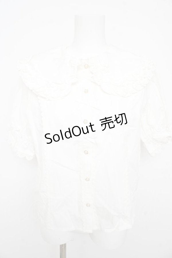 画像1: axes femme kawaii / 半袖丸襟コットンブラウス  白 Y-26-02-21-038-AX-BL-SZ-ZY (1)