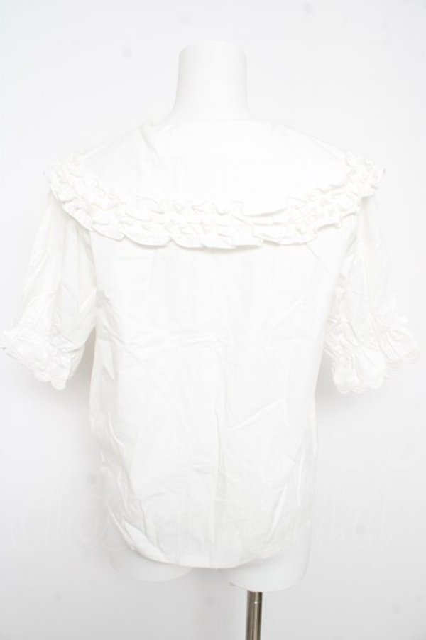 画像2: axes femme kawaii / 半袖丸襟コットンブラウス  白 Y-26-02-21-038-AX-BL-SZ-ZY (2)