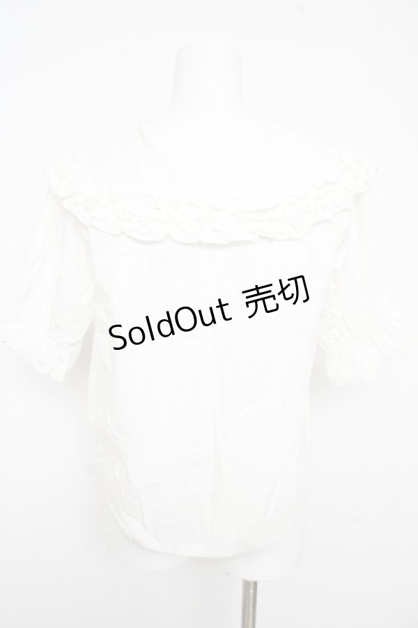 画像2: axes femme kawaii / 半袖丸襟コットンブラウス  白 Y-26-02-21-038-AX-BL-SZ-ZY (2)